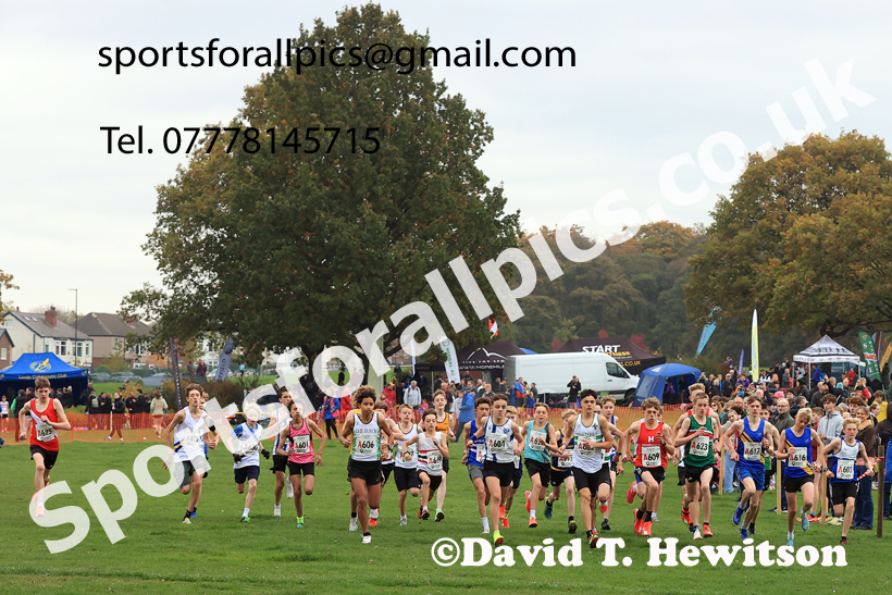 Boys Under-15s relay, 2025 Northern Cross Country Relays, Graves Park, Sheffield. Photo: David T. Hewitson/Sports for All Pics